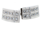 Mens Stainless Steel Cuff Links With Cubic Zirconia
