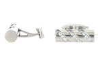 Mens Stainless Steel Cuff Links With Cubic Zirconia