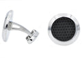 Mens Black Plated Stainless Steel Cuff Links