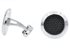 Mens Black Plated Stainless Steel Cuff Links