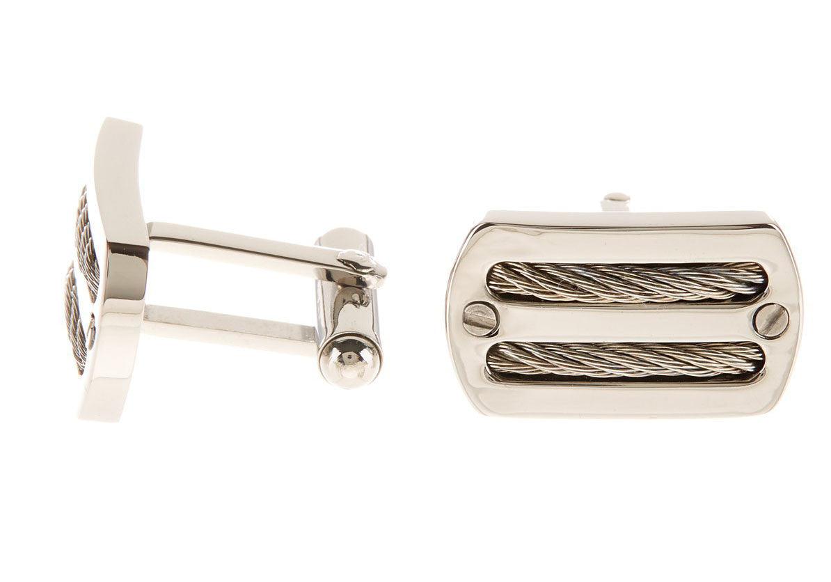 Mens Stainless Steel Wire Cuff Links