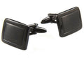 Mens Black Plated Stainless Steel Cuff Links