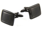 Mens Black Plated Stainless Steel Cuff Links