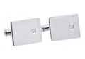 Mens Stainless Steel Cuff Links With Cubic Zirconia