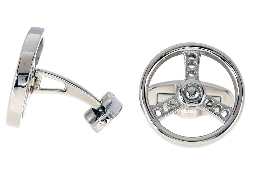 Mens Stainless Steel Steering Wheel Cuff Links