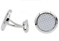 Mens White Carbon Fiber Stainless Steel Cuff Links