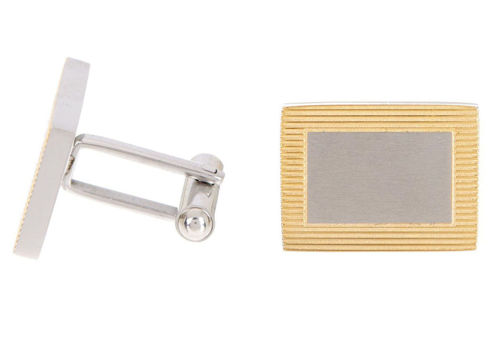 Mens Gold Stainless Steel Cuff Links