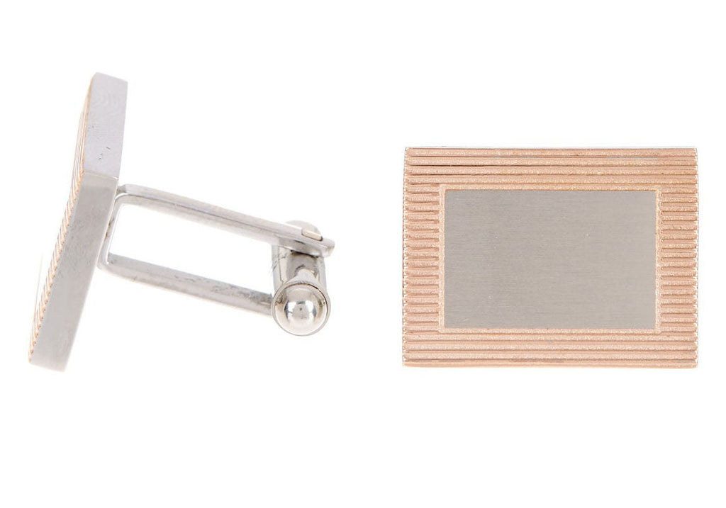 Mens Rose Stainless Steel Cuff Links