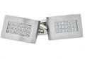 Mens Stainless Steel Cuff Links With Cubic Zirconia