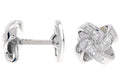 Mens Stainless Steel Cuff Links With Cubic ZIrconia