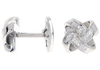 Mens Stainless Steel Cuff Links With Cubic ZIrconia