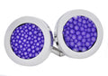 Mens Lavender Stingray Leather Stainless Steel Cuff Links
