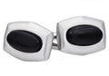 Mens Genuine Black Onyx Stainless Steel Cuff Links