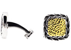 Mens Gold Stainless Steel Cuff Links