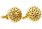 Mens Gold Stainless Steel Cuff Links