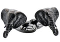 Mens Black Plated Stainless Steel Elephant Cuff Links