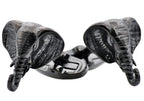 Mens Black Plated Stainless Steel Elephant Cuff Links
