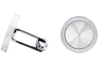 Mens Radial Lines Stainless Steel Cuff Links