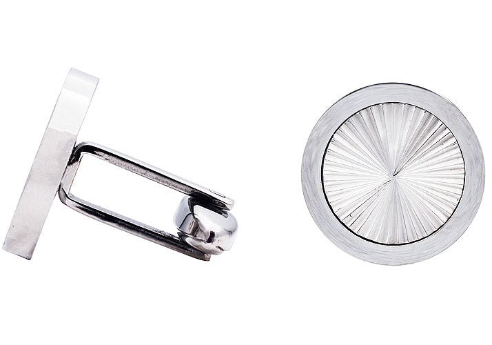 Mens Radial Lines Stainless Steel Cuff Links