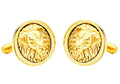 Mens Lion's Head Gold Stainless Steel Cuff Links