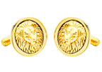 Mens Lion's Head Gold Stainless Steel Cuff Links