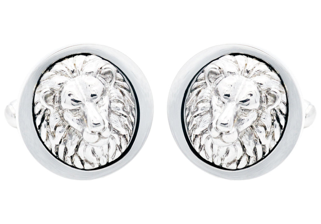 Mens Lion's Head Stainless Steel Cuff Links