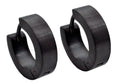 Mens 14mm Black Plated Stainless Steel Hoop Earrings