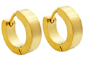 Mens 14mm Gold Stainless Steel Hoop Earrings