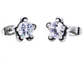 Men's 10mm Stainless Steel Claw Stud Earrings With Cubic Zirconia