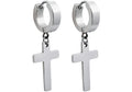 Men's Stainless Steel Hoop Cross Earrings