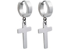 Men's Stainless Steel Hoop Cross Earrings