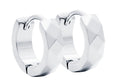 Men's Stainless Steel Hammered Hoop Earrings