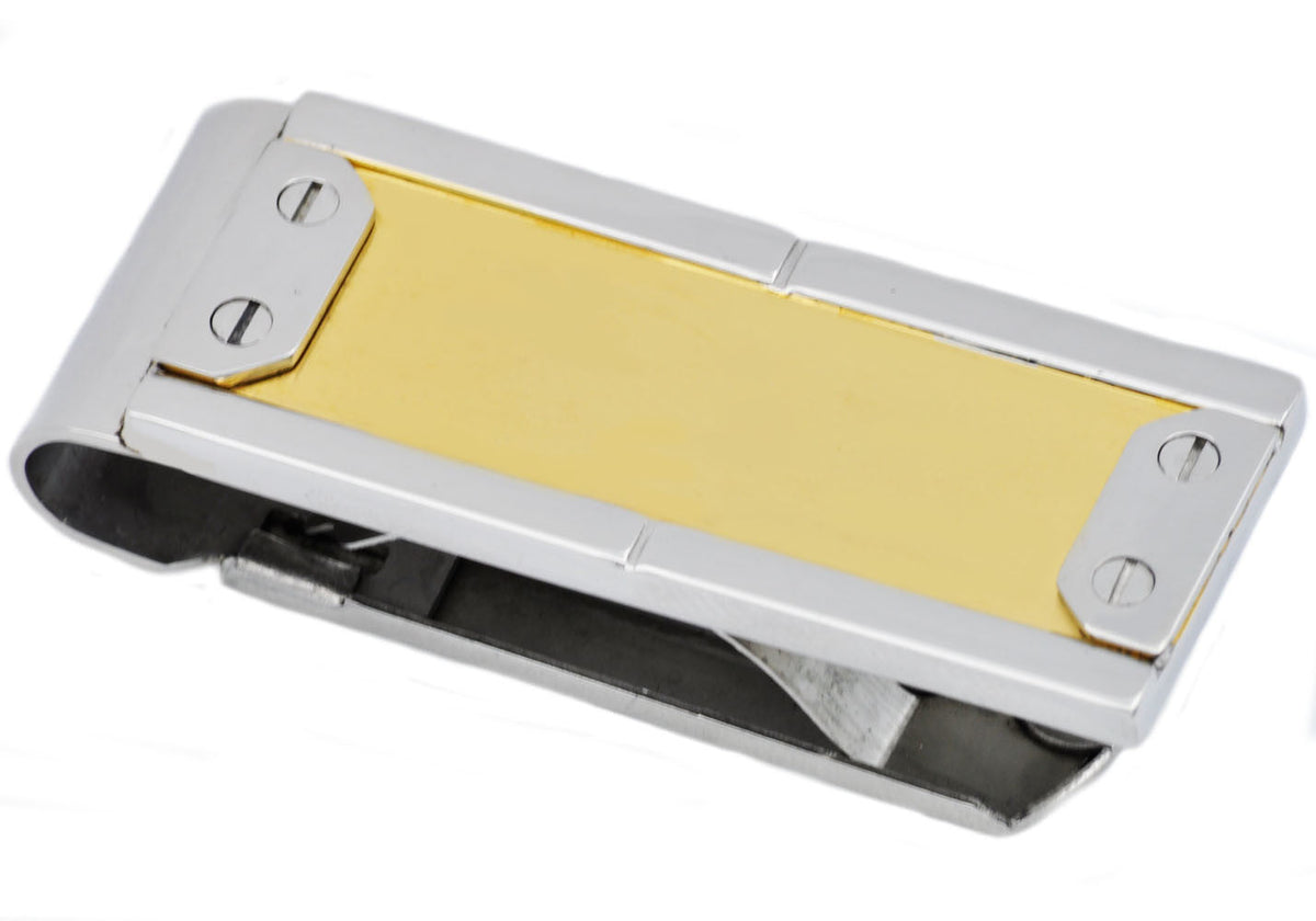 Mens Gold Stainless Steel Money Clip