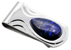 Mens Genuine Lapis Lazuli Stainless Steel Money Clip