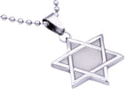 Mens Stainless Steel Star Of David Pendant Necklace