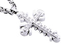 Mens Stainless Steel Cross Pendant With Cubic Zirconia