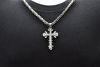 Mens Stainless Steel Cross Pendant With Cubic Zirconia