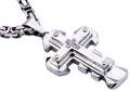 Mens Stainless Steel Cross Pendant With Cubic Zirconia
