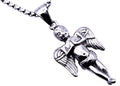 Mens Stainless Steel Cherub Pendant