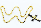 Mens Black And Gold Plated Stainless Steel Cross Pendant Neclace
