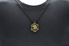 Mens Black And Gold Stainless Steel Eagle Pendant Necklace