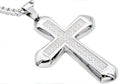 Mens Stainless Steel Cross Pendant With Cubic Zirconia