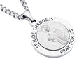 Men's Stainless Steel Saint Thaddeus Pendant With 24" Curb Chain