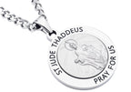 Men's Stainless Steel Saint Thaddeus Pendant With 24" Curb Chain