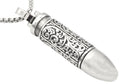 Mens Stainless Steel Bullet Pendant Necklace