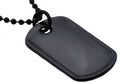 Mens Black Plated Stainless Steel Engravable Dog Tag  Pendant Necklace