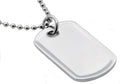 Mens Polished Stainless Steel Engravable Dog Tag Pendant
