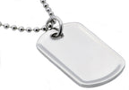 Mens Polished Stainless Steel Engravable Dog Tag Pendant