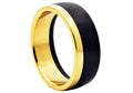 Mens Gold and Black Plated Two-tone Stainless Steel Ring
