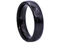 Mens Black Plated Tungsten Band Ring
